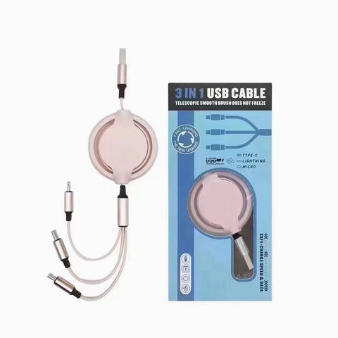 Three-in-one Mobile Phone Data Cable, Free Switching Of Interfaces, Multi-device Charging Is Super Convenient. -Chargers
