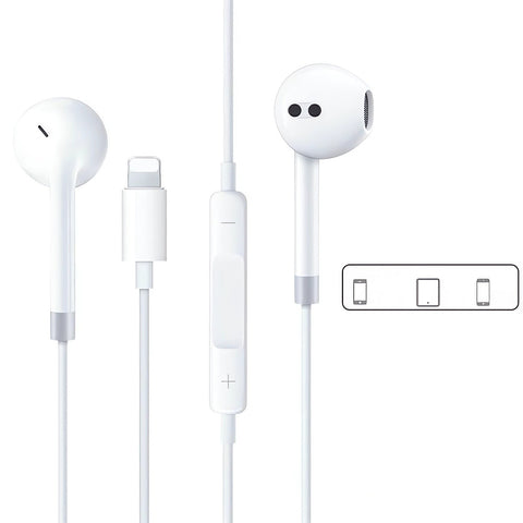 Lightning In-ear Headphones For IPhone14,13,12,11,7,8 Plus, XS, With Lightning Connector, IPhone Wired Earbuds, Built-in Remote Control To Control Music, Calls, And Volume