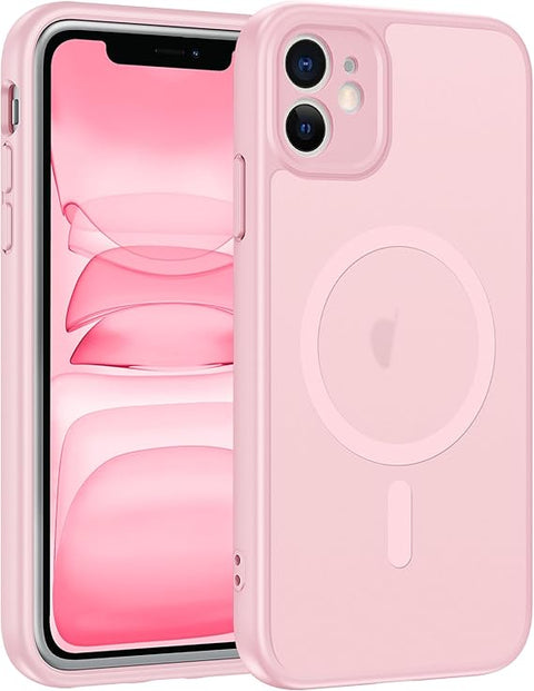 FNTCASE COVER for iPhone 11 12 13 14 15 16 & 17 Phone, Pro and Pro Max | Magnetic Frosted Translucent Slim Shockproof Cell Phone Cover | Military Grade Protection Drop Proof Tough Protective Cases