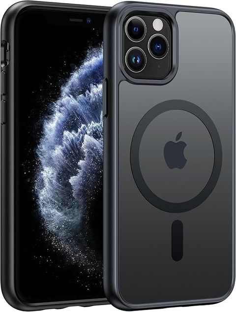 FNTCASE COVER for iPhone 11 12 13 14 15 16 & 17 Phone, Pro and Pro Max | Magnetic Frosted Translucent Slim Shockproof Cell Phone Cover | Military Grade Protection Drop Proof Tough Protective Cases