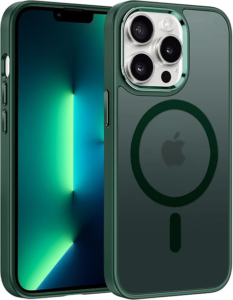 FNTCASE COVER for iPhone 11 12 13 14 15 16 & 17 Phone, Pro and Pro Max | Magnetic Frosted Translucent Slim Shockproof Cell Phone Cover | Military Grade Protection Drop Proof Tough Protective Cases