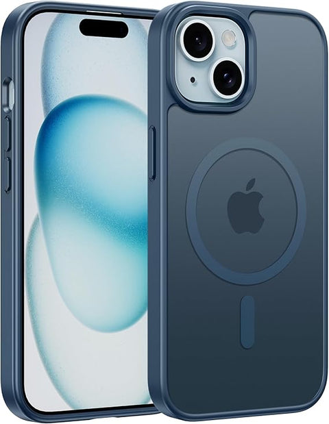 FNTCASE COVER for iPhone 11 12 13 14 15 16 & 17 Phone, Pro and Pro Max | Magnetic Frosted Translucent Slim Shockproof Cell Phone Cover | Military Grade Protection Drop Proof Tough Protective Cases