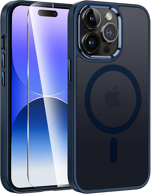 FNTCASE COVER for iPhone 11 12 13 14 15 16 & 17 Phone, Pro and Pro Max | Magnetic Frosted Translucent Slim Shockproof Cell Phone Cover | Military Grade Protection Drop Proof Tough Protective Cases