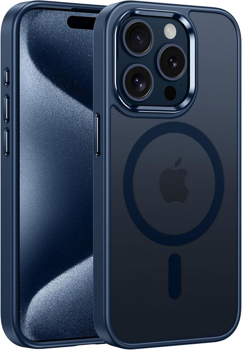 FNTCASE COVER for iPhone 11 12 13 14 15 16 & 17 Phone, Pro and Pro Max | Magnetic Frosted Translucent Slim Shockproof Cell Phone Cover | Military Grade Protection Drop Proof Tough Protective Cases