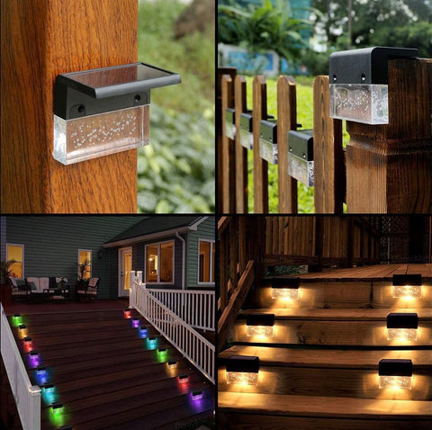 Waterproof New RGB LED Solar Light Step Fence Light -smartlight