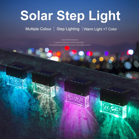 Waterproof New RGB LED Solar Light Step Fence Light -smartlight