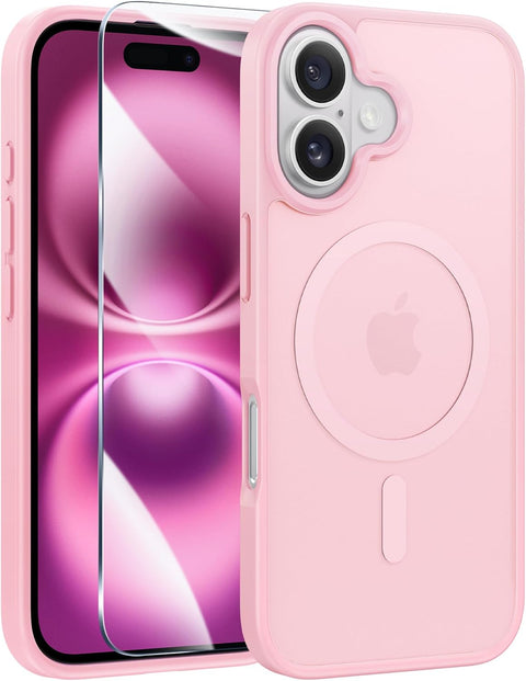 FNTCASE COVER for iPhone 11 12 13 14 15 16 & 17 Phone, Pro and Pro Max | Magnetic Frosted Translucent Slim Shockproof Cell Phone Cover | Military Grade Protection Drop Proof Tough Protective Cases