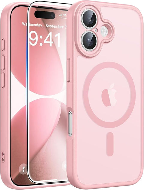 FNTCASE COVER for iPhone 11 12 13 14 15 16 & 17 Phone, Pro and Pro Max | Magnetic Frosted Translucent Slim Shockproof Cell Phone Cover | Military Grade Protection Drop Proof Tough Protective Cases