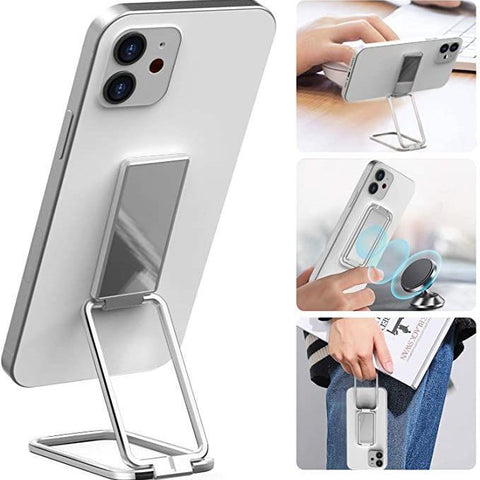 Foldable Mobile Phone Holder Ring Buckle Retractable Desktop CellPhone Stand Car Magnetic Bracket Office Accessories -car charger