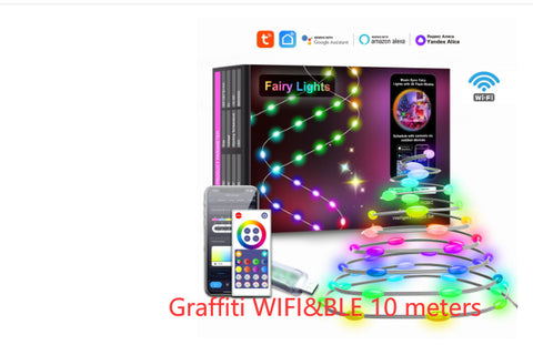 Smart Point Control Rubber-covered Wire Light Graffiti Wifi Control Magic Color Led Lighting Chain