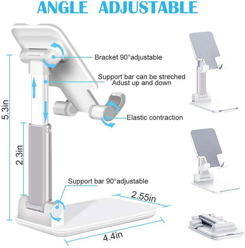 Cell Phone Stand Desktop Holder Tablet Stand Mount Mobile Phone Desktop Tablet Holder Table Cell Foldable Extend Support Desk Mobile Phone Holder Stand -car charger
