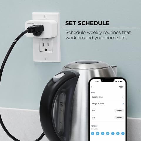 Smart Plugs, Compatible with Alexa and Google Home, WiFi Outlet Plug, Smart Socket, Timer Function, Indoor, App Control from Anywhere, 2.4 GHz WiFi Only Compatible