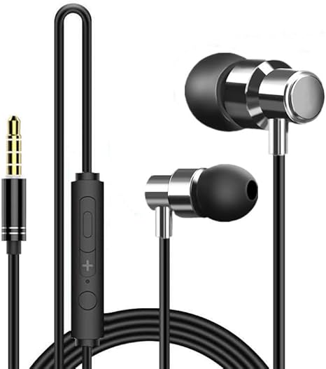 Handsfree with Long Cord 6 ft 3.5mm Wired Handsfree Noise Cancelling Handsfree Call Volume Control 3.5 mm Jack Ear Buds for Laptop TV PC Chromebook Stereo Plug in