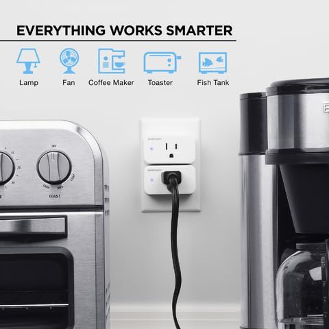 Smart Plugs, Compatible with Alexa and Google Home, WiFi Outlet Plug, Smart Socket, Timer Function, Indoor, App Control from Anywhere, 2.4 GHz WiFi Only Compatible