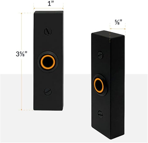 Hardware Rectangular Lighted Wired Metal Doorbell Button in Black BT6BL, for Doorbell Chime, Buzzer, or Ringer, Door Bell Button Only, Buzzer Button with LED Button Light
