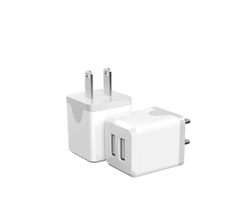 USB Wall Charger，Dual A USB Port Cube Power Plug Adapter，Fast Phone Charger Block Charging Box Brick for Phone 16 15 14 13 12 11 Pro Max 10 Se X 8 7 Plus,and More【2 Pack】
