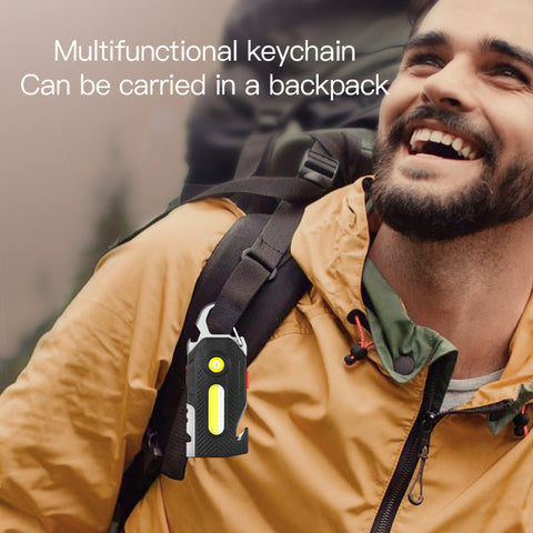 Multifunctional Charging Emergency Light Convenient Keychain Work Light COB High Brightness Maintenance Light Outdoor Camping LED Light  -smartlight