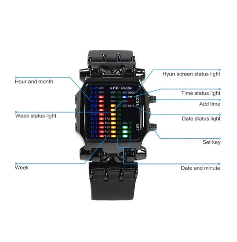 Luxury Men's Watch LED Sports Date Digital Bracelet Waterproof Quartz Wristwatch -watch