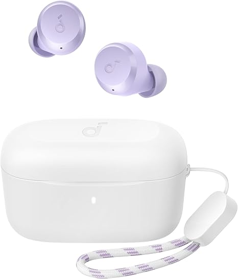 Wireless Earbuds, Bluetooth 5.3, App, Customized Sound, 28H Long Playtime, Water-Resistant, 2 Mics for AI Clear Calls, Single Earbud Mode (Purple)