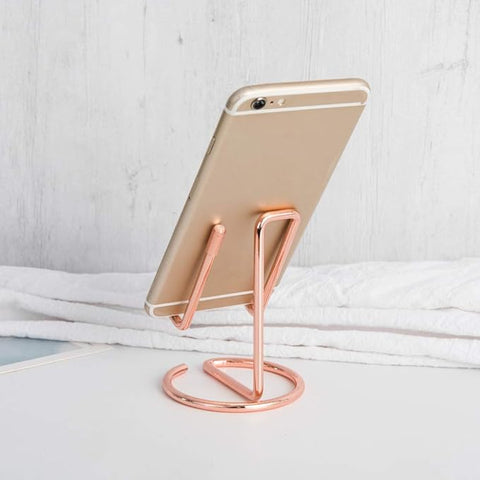 Cell Phone Iron Stand Holder, Rose Gold Universal Portable Tablets Holder, Compatible with All Mobile Phones by HubHnb (Golden) -Moblie Holder