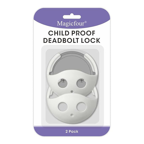 Child Proof Deadbolt Lock, 2 Pack Door Safety Deadbolt Lock for Kids, Universal Size Deadbolt Child Safety Lock Cover Fits Most Deadbolt