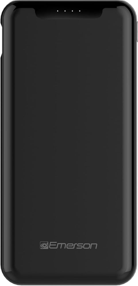 PB1001B Power Bank, Compact Travel Ready 10,000mAh Battery Pack with One USB-C and Two USB-A Outputs, Black