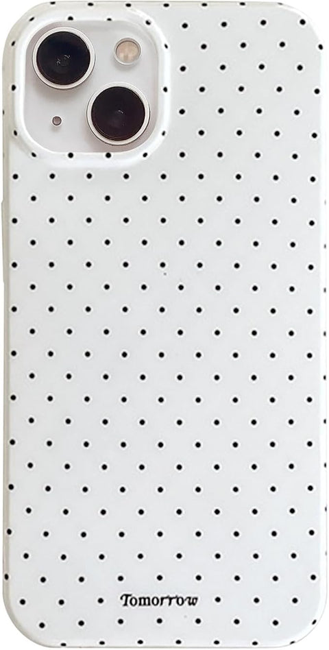 Compatible with iPhone 13/iPhone 14 Case with Cute Fashion Polka Dot Aesthetics Design Simple Case for Soft TPU Slim Protection Case for iPhone 13/14-White