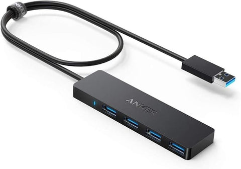 4-Port USB 3.0 Hub, Ultra-Slim Data USB Hub with 2 ft Extended Cable (Charging Not Supported), for MacBook, Mac Pro, Mac Mini, iMac, Surface Pro, XPS, PC, Flash Drive, Mobile HDD