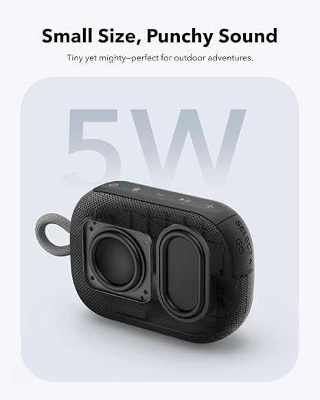Select 4 Go Bluetooth Shower Speaker by Anker, IP67 Waterproof/Dustproof, Ultra-Portable Speaker, Wireless, 20H Playtime, Floatable, Powerful Sound, Electronics for Outdoors/Home/Travel