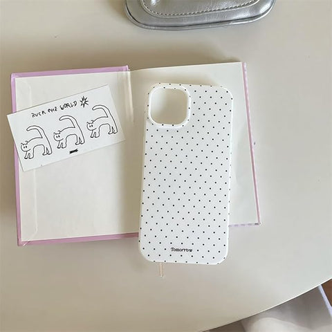 Compatible with iPhone 13/iPhone 14 Case with Cute Fashion Polka Dot Aesthetics Design Simple Case for Soft TPU Slim Protection Case for iPhone 13/14-White