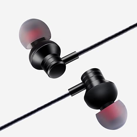 Wired Handsfree with Handsfree Stereo Bass Noise Isolation in-Ear Headset Compatible with All Smartphones Tablets iPod IPad MP3 Player That with 3.5 mm Interface(Black)