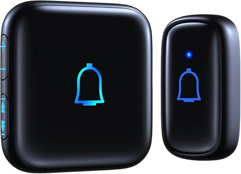 Classroom Doorbell Wireless Doorbell IP66 Waterproof 1000 Feet 66 Chimes 115dB 7-Level Vol Mute Mode Loud Battery Doorbells Chime for Office Classroom Home Kids Room Teachers & Hearing-Impaired
