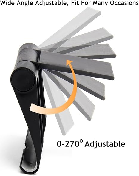 Cell Phone Stand for Desk Foldable Cell Phone Holder Desk Tablet Holder Mobile Phone Dock, Multi-Angle Universal Adjustable Tablet Dock (Black)
