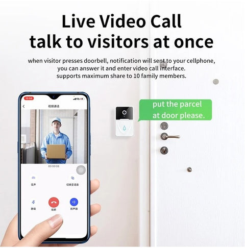 Wireless Security WiFi Smart Doorbell Intercom Video Camera Bell Chime Door Ring -door bell