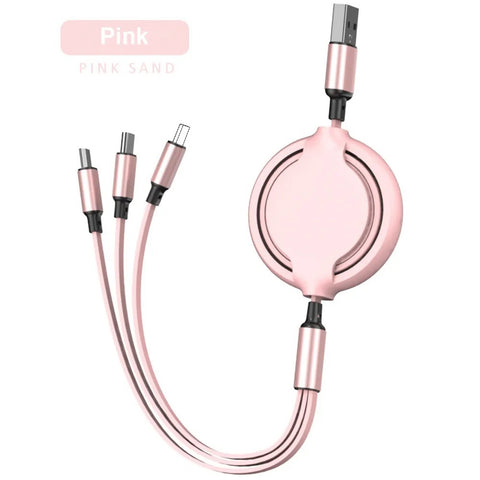 Three-in-one Mobile Phone Data Cable, Free Switching Of Interfaces, Multi-device Charging Is Super Convenient. -Chargers