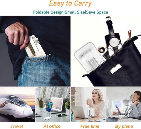 Cell Phone Stand Desktop Holder Tablet Stand Mount Mobile Phone Desktop Tablet Holder Table Cell Foldable Extend Support Desk Mobile Phone Holder Stand -car charger