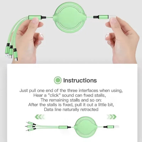 Three-in-one Mobile Phone Data Cable, Free Switching Of Interfaces, Multi-device Charging Is Super Convenient. -Chargers