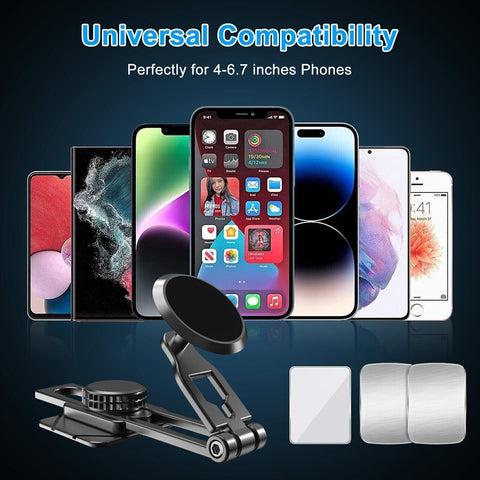 Universal 360  Degrees Rotation Magnetic Car Dashboard Cell Phone Holder Foldable Mount -car charger