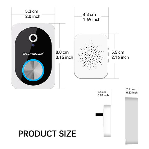 D10 Intelligent Wireless Doorbell Camera With Rechargeable Battery, Two-way Audio, 2.4G Wi Fi, APP Remote Intercom, Free Rolling Cloud Storage Built-in Battery