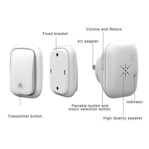 Self-generating Wireless Doorbell Waterproof And Battery-free Two-to-one Doorbell