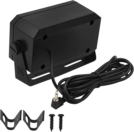 Rectangular External Communications Speaker for Ham Radio or CB & Scanners, 5 Watt, Black Colour