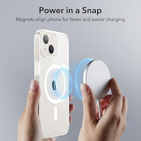 iPhone 14/iPhone 13 Case, Compatible with MagSafe, Classic Hybrid Magnetic Mobile Phone Case iPhone 14/13 Case, Military Standard, Drop Protection, Clear