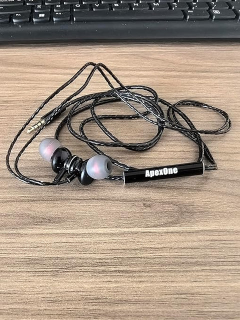Wired Metal in-Ear Handsfree  with MIC &Volume Control and Pocket Case, Crystal Clear Sound Bass Stereo Noise Isolating Handsfree(Black Case and 2 Small Tips Included)