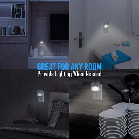 Night Light LED Night Lights Plug Into Wall - Super Smart Dusk to Dawn Sensor Activated, Automated On & Off, Used for Kitchen, Bathroom, Home Improvement, Bedroom – 4 Pack