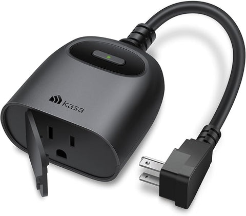 Outdoor Smart Plug, Smart Home Wi-Fi Outlet Timer, Max Load 15A/1875W, IP64 Weather Resistance, Compatible with Alexa, Google Home & SmartThings, No Hub Required, ETL Certified(KP401)