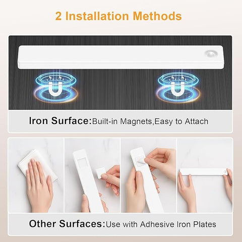 Under Cabinet Lighting, USB Rechargeable Closet Light, Motion Activated Under Cabinet Lights, Dimmable Magnetic Under Counter Lights for Kitchen (1-Pack)