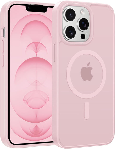 FNTCASE COVER for iPhone 11 12 13 14 15 16 & 17 Phone, Pro and Pro Max | Magnetic Frosted Translucent Slim Shockproof Cell Phone Cover | Military Grade Protection Drop Proof Tough Protective Cases