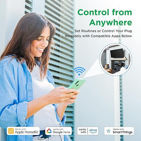 Matter Smart Plug - Intelligent Socket Compatible with Homekit, Google Home, Alexa, SmartThings - Smart Outlet for Automatic Appliance Control,10A, 2.4GHz WiFi (10A - Pack