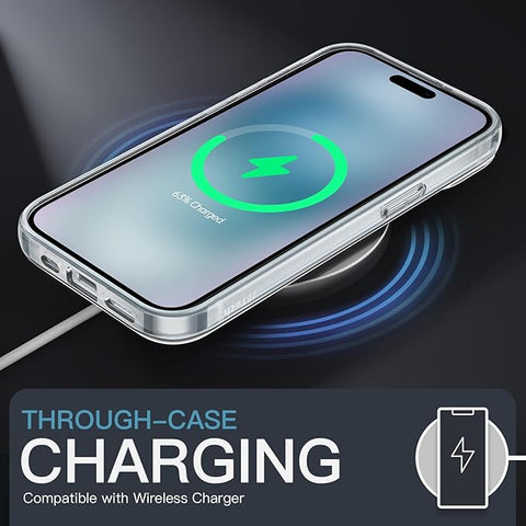 Case for iPhone 15 6.1-Inch, Non-Yellowing Shockproof Phone Bumper Cover, Anti-Scratch Clear Back (Clear)