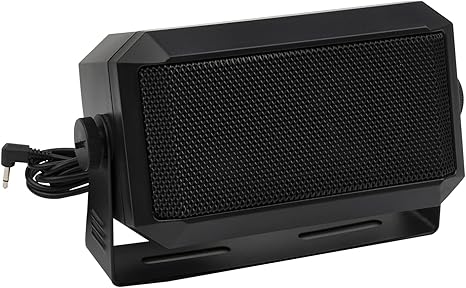 Rectangular External Communications Speaker for Ham Radio or CB & Scanners, 5 Watt, Black Colour